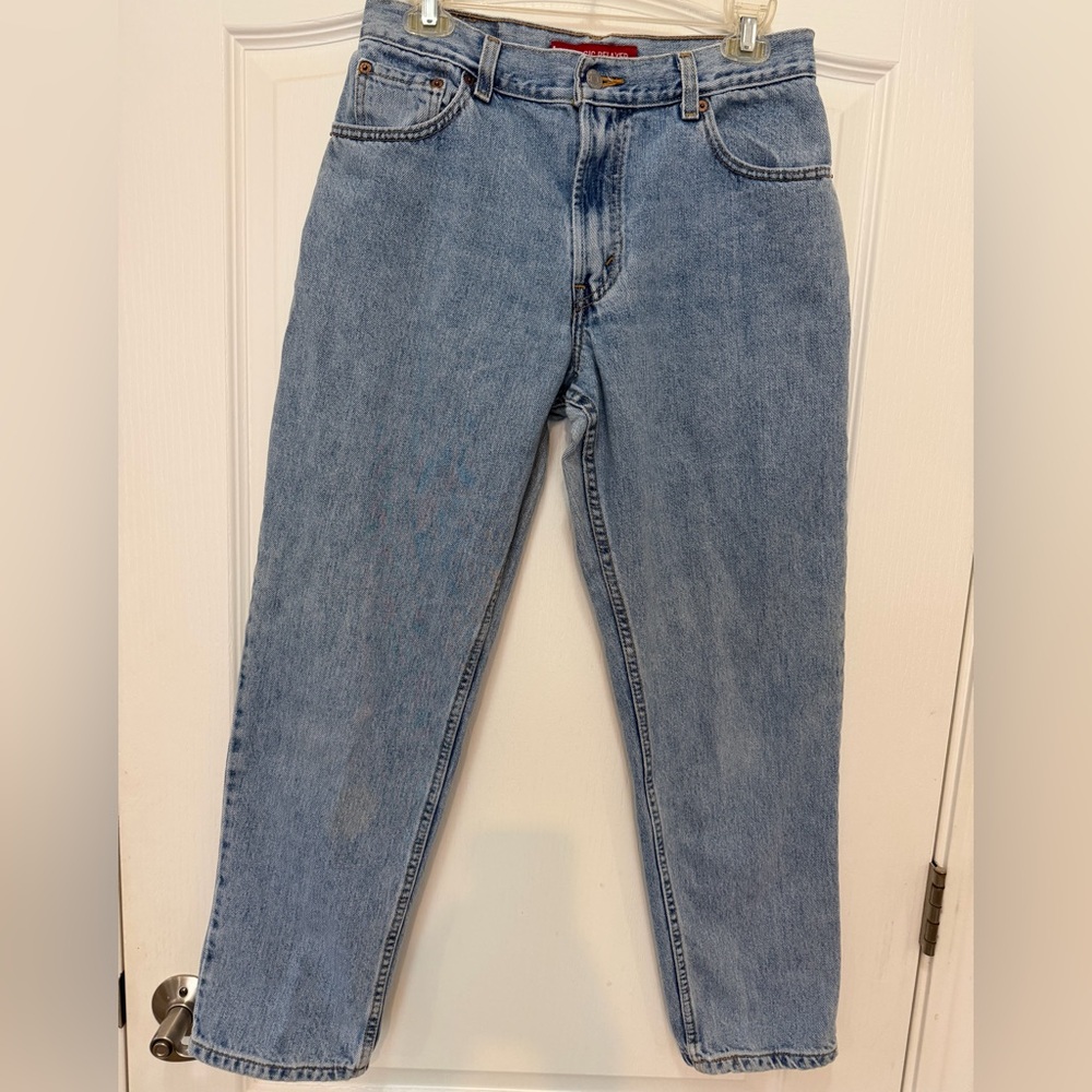 VTG 90s Y2K Levi's 550 Classic Relaxed Fit Worn Wash Jeans, Size 10S - Picture 6 of 13